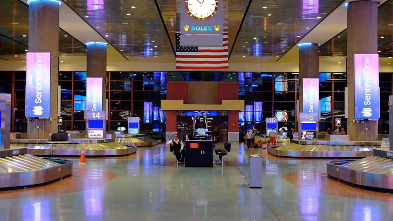 Terminal 1 baggage claim carousels at Harry Reid International Airport in Las Vegas