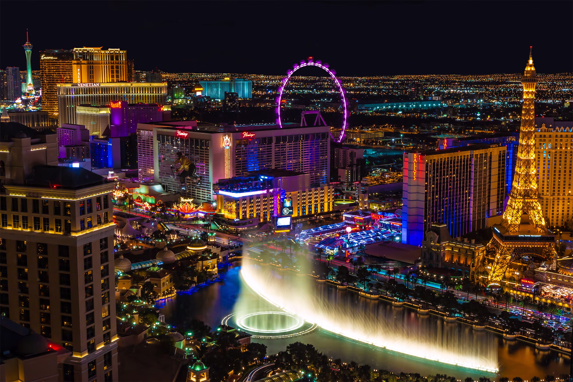 Las Vegas Strip lights at night