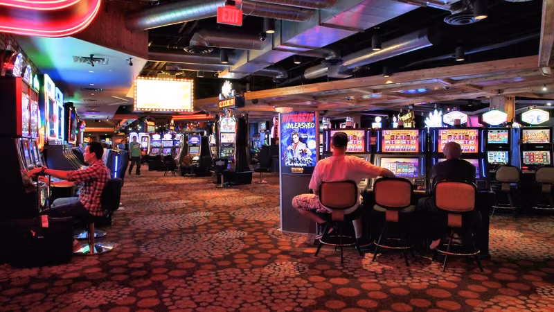 Las Vegas casino floor with slot machines