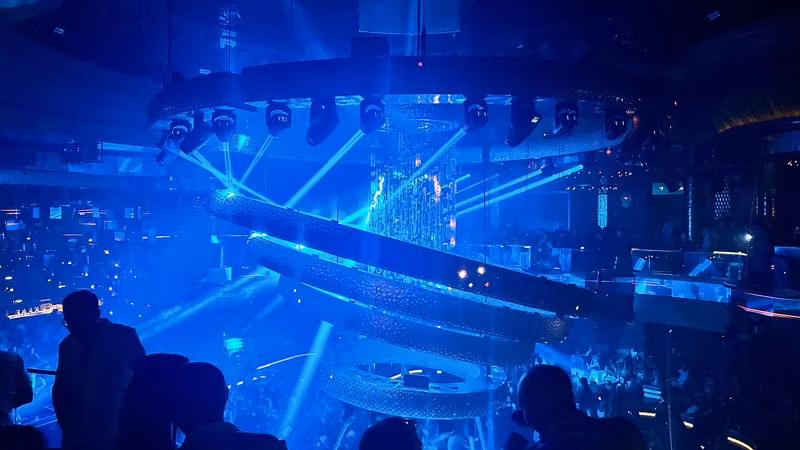 Las Vegas megaclub dance floor and lighting rig